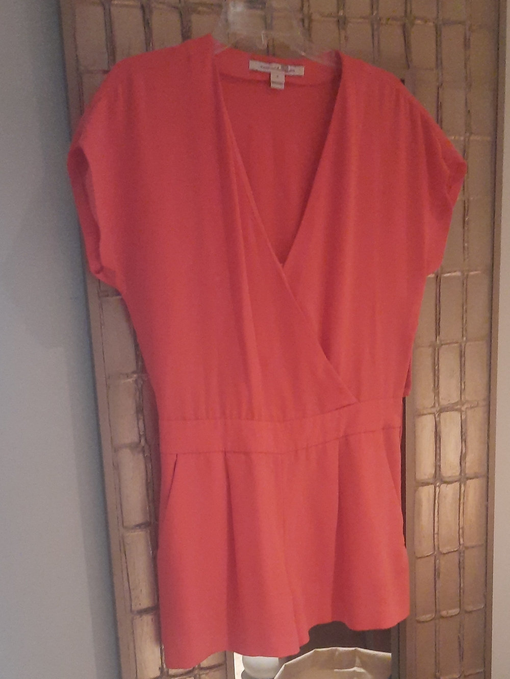 Diane Von Furstenberg Coral Romper With Pockets